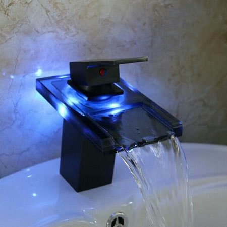 Lenox Oil Rubbed Bronze LED Color Changing Bathroom Sink Faucet